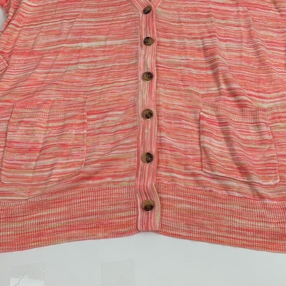 Torrid pink coral spacedye boyfriend cardigan Size 1X Heather button up New NWT - Picture 9 of 15